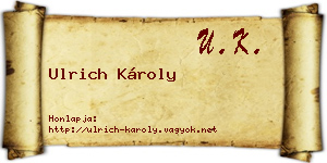 Ulrich Károly névjegykártya