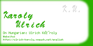 karoly ulrich business card